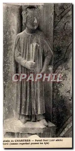 Ansichtskarte AK Cathedrale de Chartres Portail Nord Avril Homme regardant pousser les epis