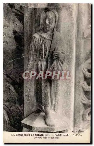 Ansichtskarte AK Cathedrale de Chartres Portail Nord Octobre Les semailles