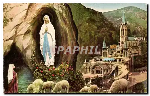 Cartes postales moderne Lourdes La Basilique et I&#39Appartition