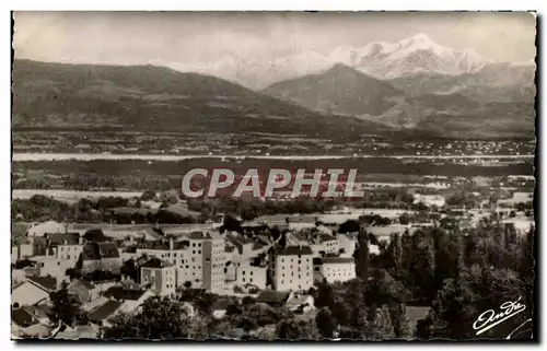 Cartes postales Gex Vue generale et le Mont Blanc