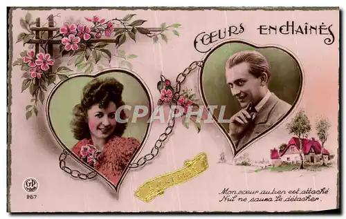 Cartes postales Fantaisie Fleurs Femme Couple