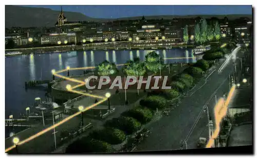 Cartes postales moderne Geneve Vue de nuit