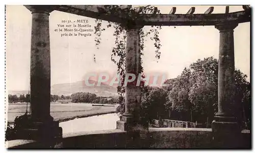 Cartes postales Metz Vue sur la Mosellle et le Mont St Quentin Pris de la Pergola