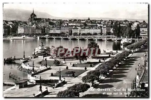 Ansichtskarte AK Geneve Quai du Mont Blanc et vue Sur la Ville Suisse