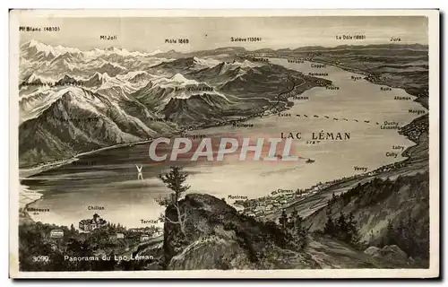 Cartes postales Panorama du Lac Leman Suisse