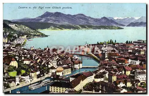Ansichtskarte AK Lucern u Die Rigi vom Gutsch gueshern Suisse