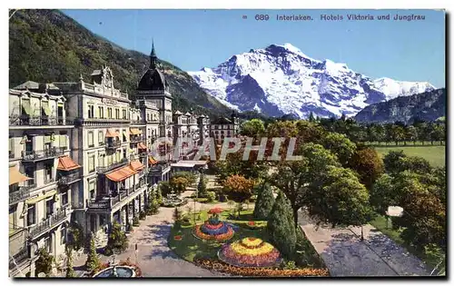 Cartes postales Interlaken Hotel Viktoria Und Jungfrau Suisse