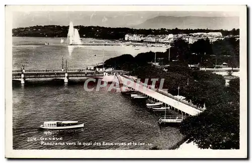 Cartes postales Geneve panorama vers le quai des Eaux vives et le lac