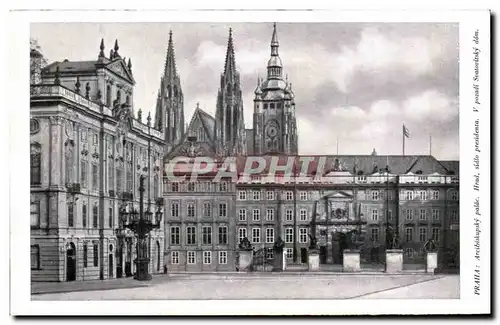 Cartes postales Praha Arcinbiskupsky plac Hrad sidlo Presidenta V Pozadi Svatoritskyu dom Tchequie Prague