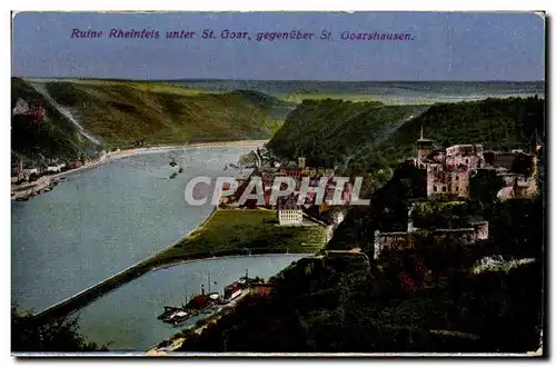 Cartes postales Ruine Rheinfeis Unter St Goar Gegenuber St Goarshausen