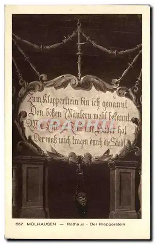 Cartes postales Mulhausen Rathuas Der Klapperstein Mulhouse