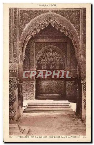 Cartes postales Interieur De La Kouba Des Tombeaux Saadiens Marrakech Maroc