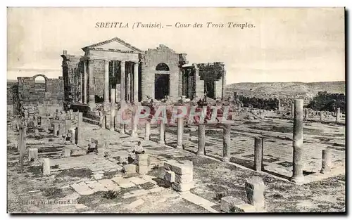 Ansichtskarte AK Sbeitla Cour des Trois Temples Tunisie