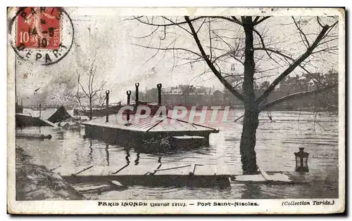 Ansichtskarte AK Paris Inonde Port Saint Nicolas