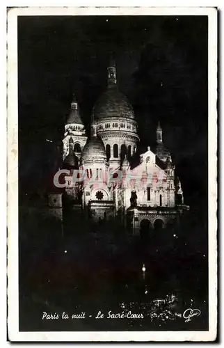 Cartes postales Paris La nuit Le Sacre Coeur Montmartre