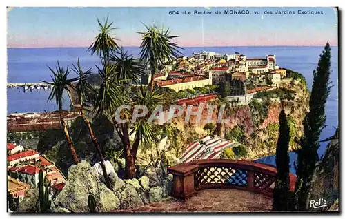 Cartes postales La Rocher de Monaco vu des Jardins Exotiques