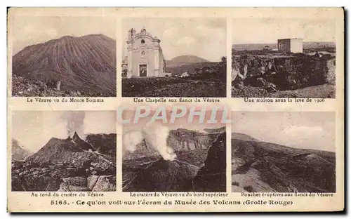 Cartes postales Ce quon voit sur l&#39ecran du Musee des Volcans Grotte rouge Vesuve