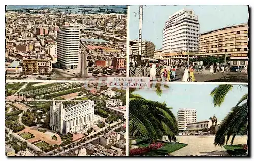 Cartes postales Souvenir De Casablanca Maroc Place de la Revolution Francaise Place de France Eglise du Sacre Co