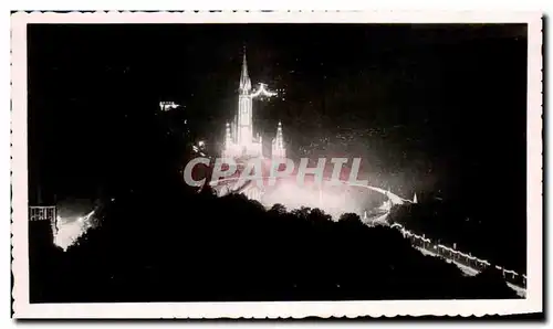 Moderne Karte Lourdes La Basilique Illuminee