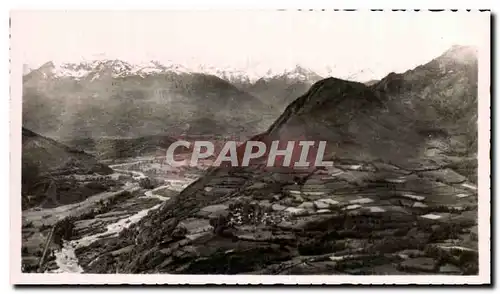Cartes postales moderne Lourdes Vue du Pic du Jer La Vallee d&#39Argeles et la Chaine des Pyrenees