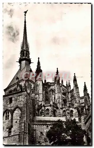 Cartes postales Le Mont St Michel L&#39Eglise abbatiale Fleche et pinacles