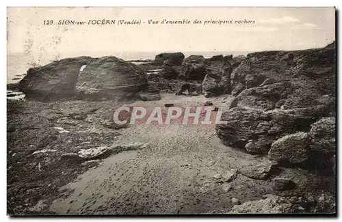 Cartes postales Sion sur I'Ocean Vue d'ensemble des principaux rochers