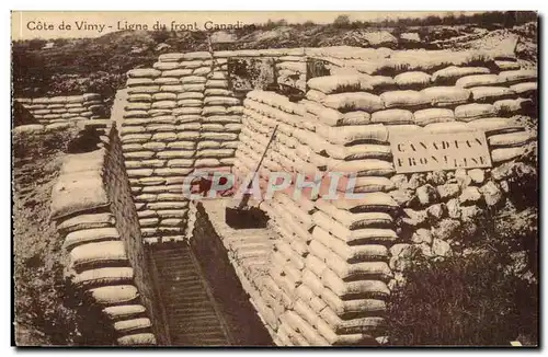 Ansichtskarte AK Cote de Vimy Ligne du front Canadien Militaria