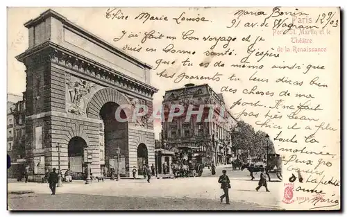 Cartes postales Paris Port St Martin et le Theatre de la Renaissance