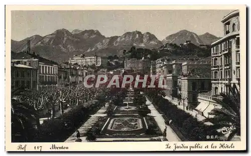 Cartes postales Menton Le Jardin Public Et Les Hotels