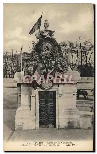 Ansichtskarte AK Paris Place de la Concorde Statue de la Ville de Strasbourg