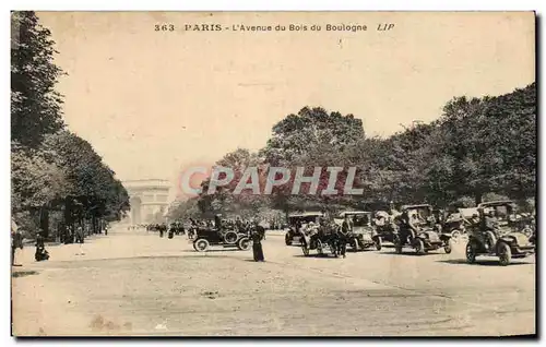 Ansichtskarte AK Paris L&#39Avenue du Bois du Boulogne Automobiles Arc de Triomphe