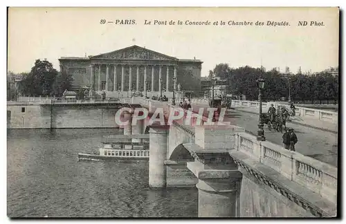 Ansichtskarte AK Paris Le Pont la Concorde et la Chambre des Deputes Peniche