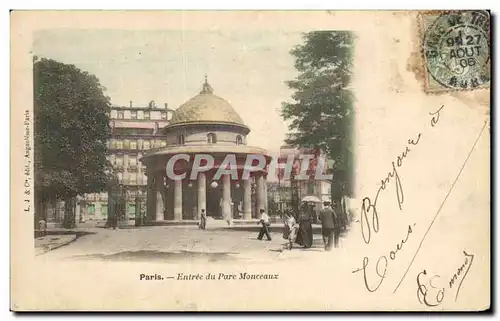 Ansichtskarte AK Paris Entree du Parc Monceaux