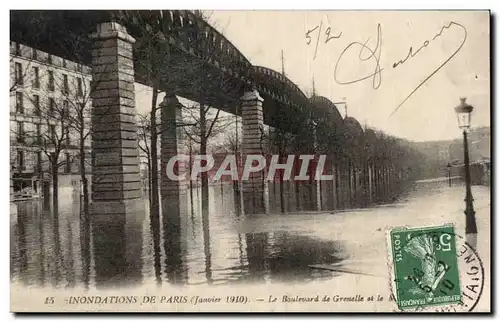 Cartes postales Inondations De Paris Le Boulevard de Grenelle