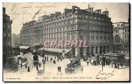 Cartes postales Paris Hotel Terminus et Gare Saint Lazare