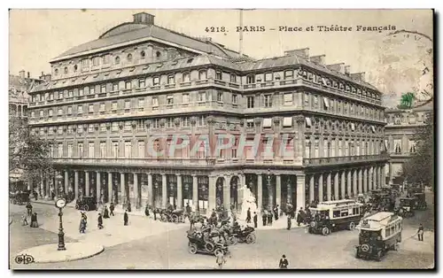 Cartes postales Paris Place et Theatre Francais