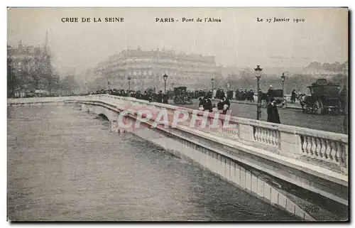 Cartes postales Paris Pont de l&#39Alma Inondations 1910