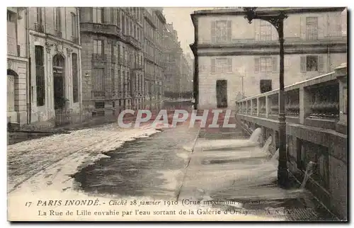 Ansichtskarte AK Paris Inonde Cliche La Rue de Lille Envahie Par l&#39Eau Sortant de la Galerie d&#39Orsay