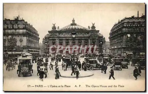 Cartes postales Paris L&#39Opera et la place