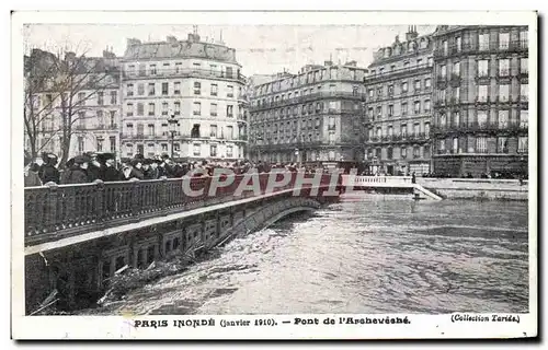 Cartes postales Paris Inonde Pont de l&#39Archeveche Inondations 1910