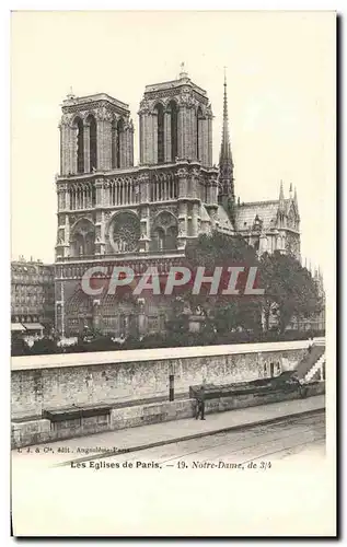 Cartes postales Les Eglise de Paris Notre Dame