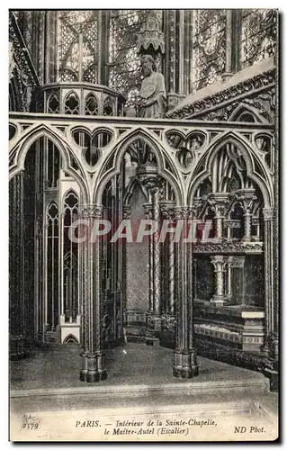 Cartes postales Paris Interieur de la Sainte Chapelle le Maitre Autel