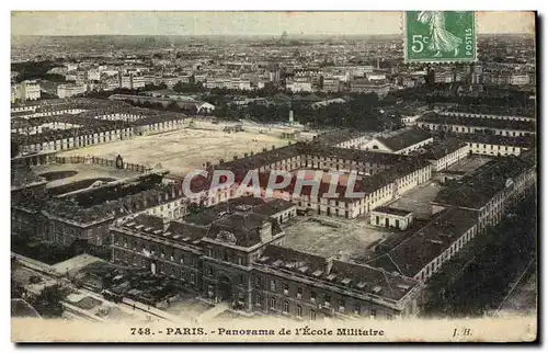 Cartes postales Paris Panorama de l&#39Ecole Militaire Militaria