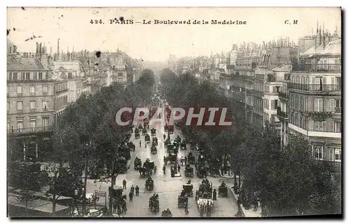 Cartes postales Paris Le Boulevard de la Madeleine