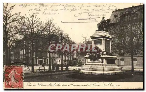 Cartes postales Paris Place Malesherbes Monument d&#39Alexandre Dumas