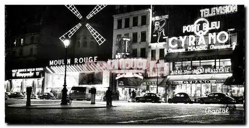 Ansichtskarte AK Paris Le Moulin Rouge de nuit Montmartre Point Bleu Cyrano