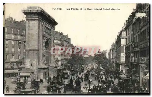 Cartes postales Paris Le Porte et le Boulevard Saint Denis