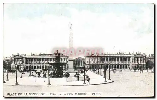 Cartes postales Place De la Concorde Bon Marche Paris