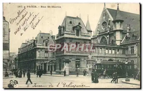 Cartes postales Paris Rue St Martin Tramway