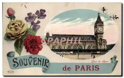 Cartes postales Souvenir de Paris Gare de Lyon Fleurs